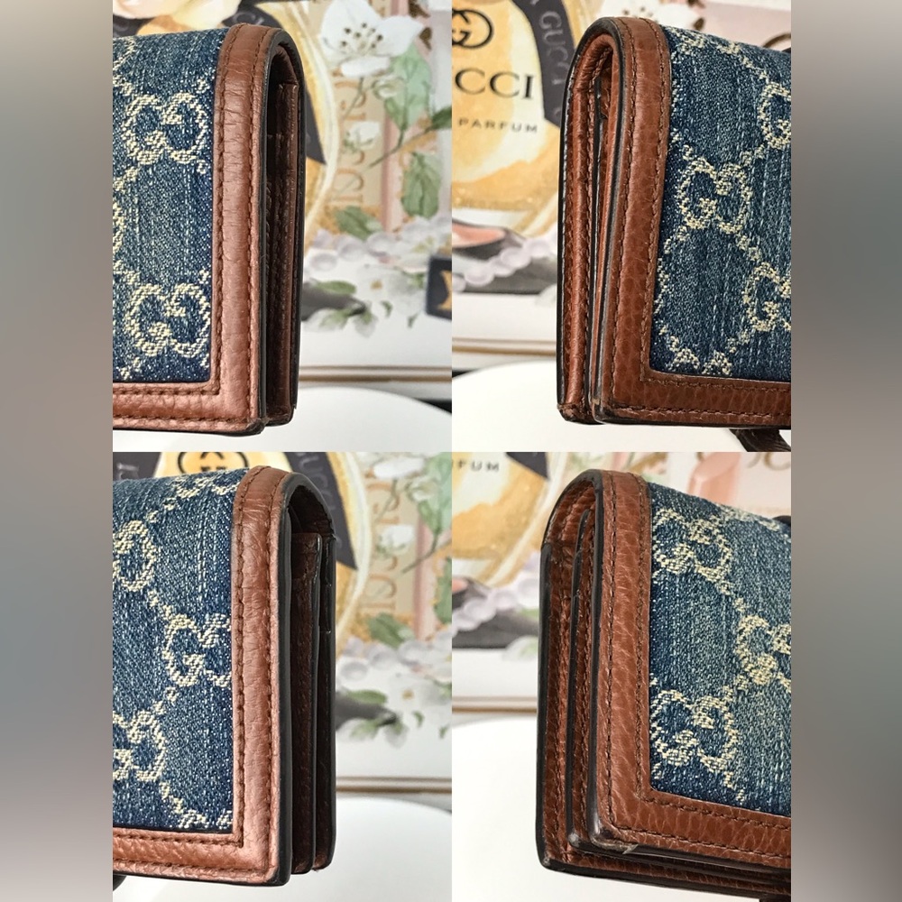 ‼️SOLD‼️GUCCI Jackie 1961 Denim Compact Card Wallet 😍🔥 - Picture 16 of 17